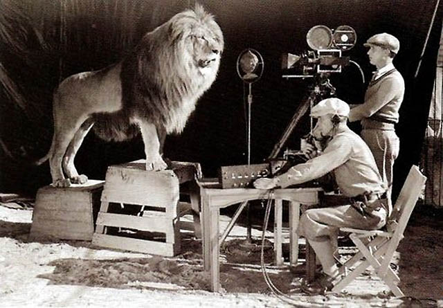 Shooting the MGM lion logo (in 1924)